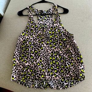 Divided, neon leopard tank